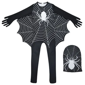 

Dresses Halloween Full Sleeve Spider Web Print 's Loose Gothic Cutout Party Mini Dress