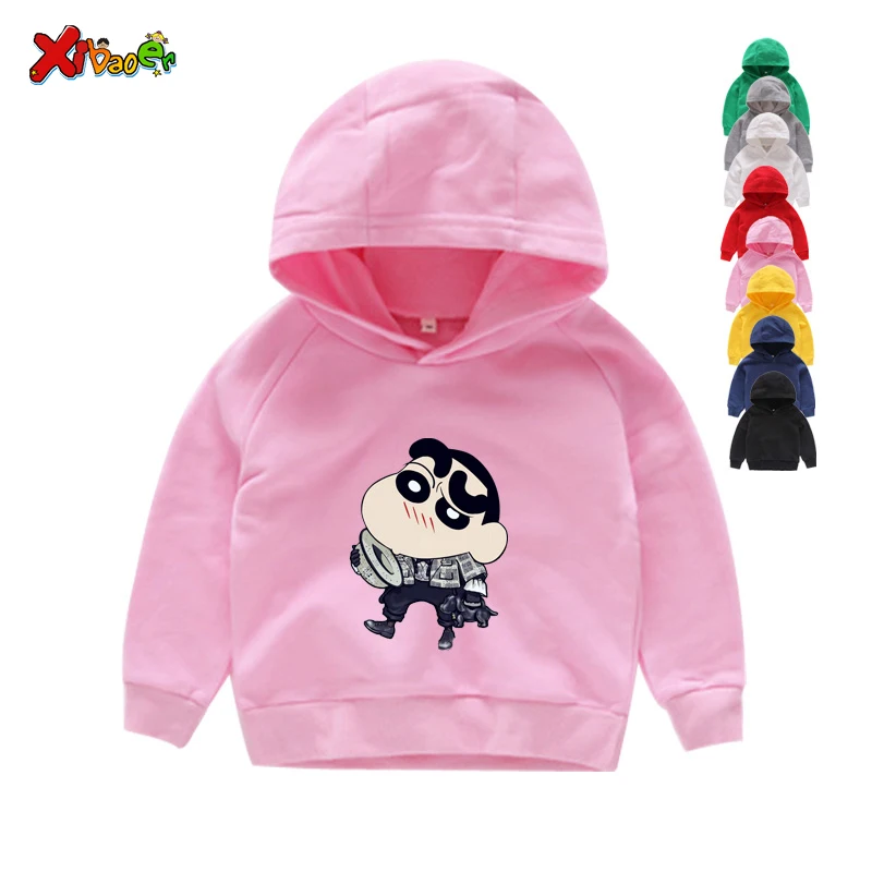 Толстовки с героями мультфильмов «Crayon Shin-chan»; детские толстовки с капюшоном в стиле аниме; толстовки с длинными рукавами для мальчиков и девочек; футболки «Shinnosuke Nohara»
