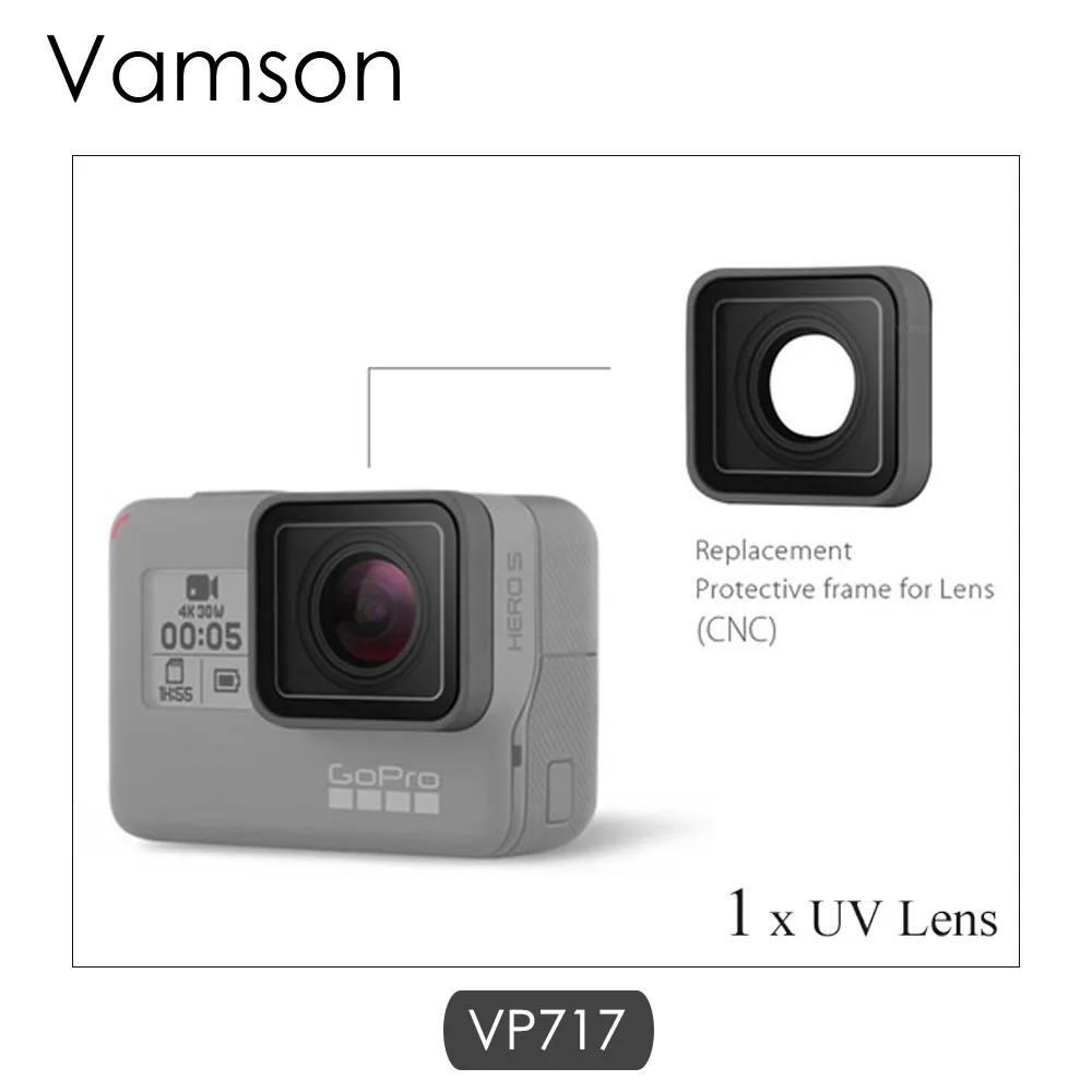 VP717 Vamson для Go pro Аксессуары УФ Защитная линза Замена USB HDMI порт боковая крышка для Gopro Hero 7 6 5 S порт камеры VP717 - Цвет: VP717