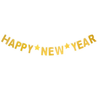 Set 2 Glitter HNY 02 Новинка, бумажные веера черного и золотого цвета, блестящая гирлянда, Висячие баннеры на год, вечерние украшения - Цвет: Set 2 Glitter HNY 02