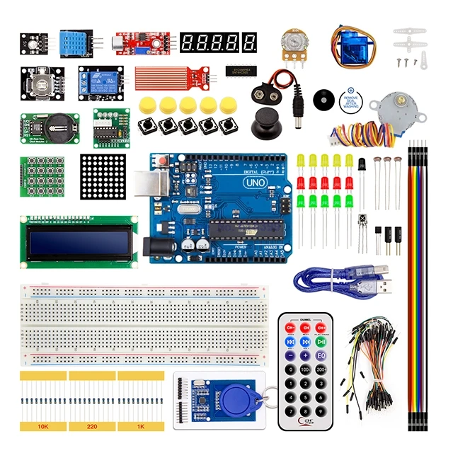 

A2-- UNO R3 KIT Upgraded version for Arduino Starter Kit RFID Learn Suite Stepper Motor + ULN2003 Free Shipping