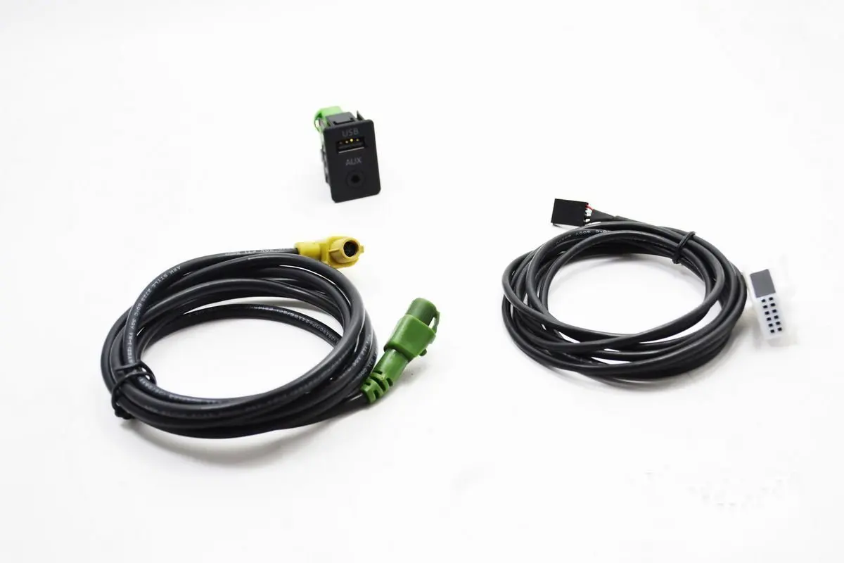 USB Aux-in Button Switch Cable Kit for VW Passat B6 B7 Golf MK6 Jetta Radio RNS315
