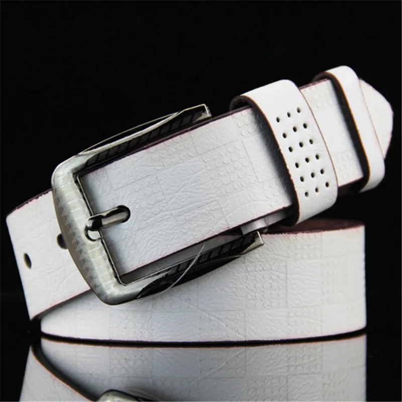

Men's PU Belts Metal Ring Buckle Retro Vintage Casual Tighten All-Match Long Male Solid Waistband