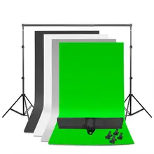 ZUOCHEN Photo Studio Adjustable Backdrop Support Stand Kit 1.6 x 3m Black/White / Green/Gray Backdrop Screen