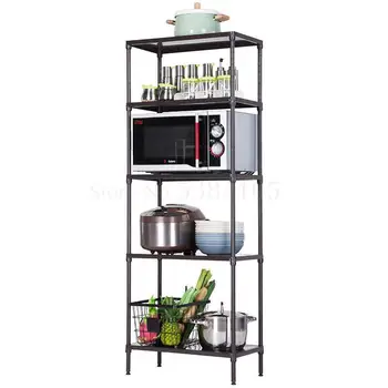 

Kitchen Shelf, Floor To Floor Multi-layer Storage Shelf, Provincial Space, Floor To Floor Simple Microwave Oven, Iron S