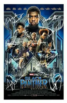 

BLACK PANTHER SIGNED Art Film Print Silk Poster Home Wall Decor 24x36inch
