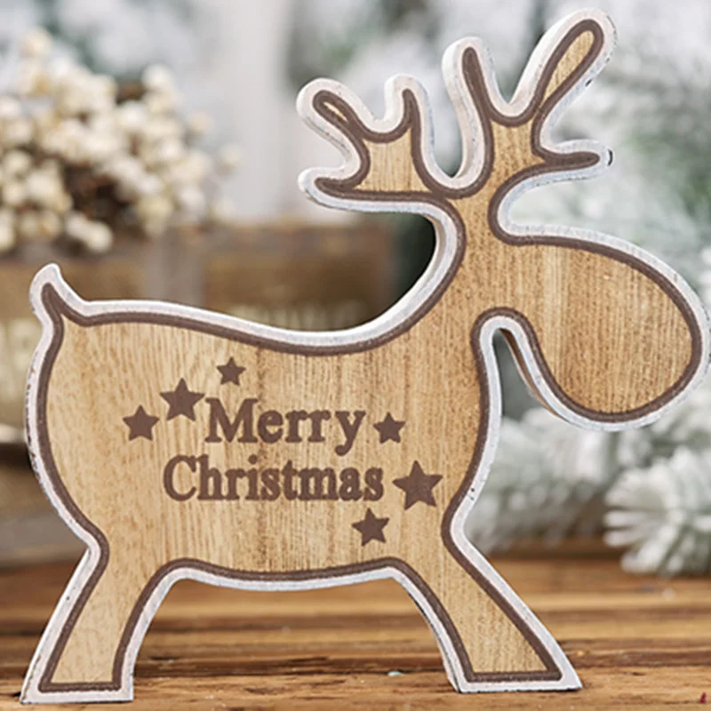 Деревянный Рождественский орнамент, подвесное украшение, веселая Рождественская елка, сделай сам, напечатанный деревянный кулон с лосем, подарок, декор 14,50*14,50*1,90 см