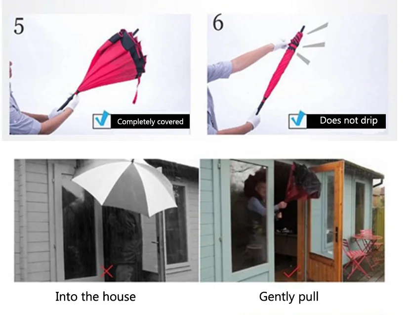 Fancytime Зонт от обратного дождя для женщин складной двухслойный для мужчин самостоящий женский зонтик перевернутый Ветрозащитный зонты