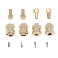 

1set Brass Extended 7mm Hex Wheel Hubs 8mm Thick Tire Extension Adaptor Longer Combiner Coupler for AXIAL SCX24