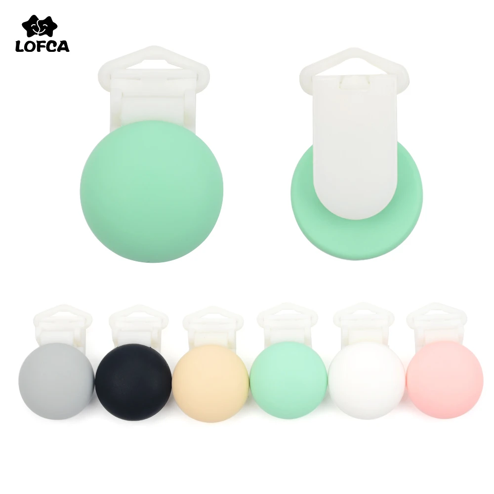

LOFCA 1PC Pacifier Clip Silicone Round Shaped Colorful Nipple Clip DIY Accessories BPA Free Chain Holder Soother Nursing Jewelry