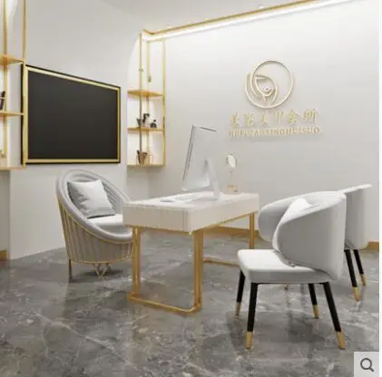 Nordic beauty salon, nail salon, office sofa, leisure milk tea shop, visitor office, reception desk and chair combination
