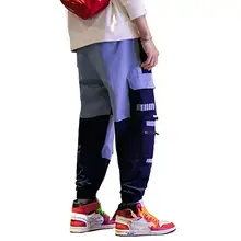 Мужские облегающие уличные штаны-карго с эластичным поясом и манжетами на липучке с тактическими карманами