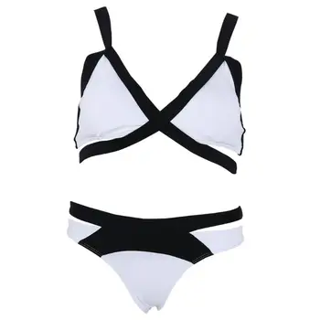 

Colorful Bandage Swimsuit Bathing Suit Bikini Set Push Up Strap Bra Swimwear