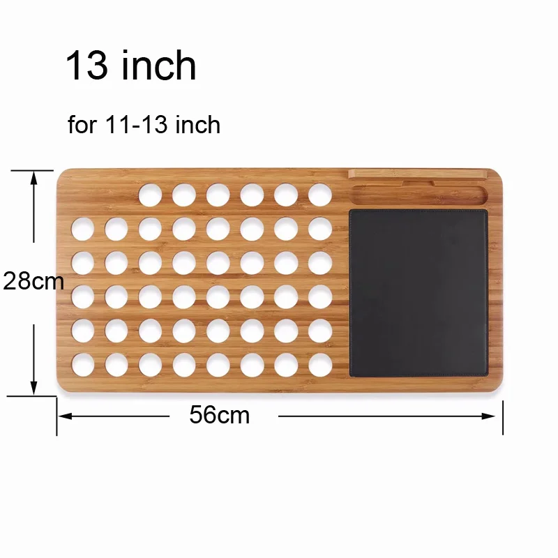 13 inch Бамбуковая подставка для ноутбука FULAIKATE, подставка для ноутбука, iPad, планшета, ПК, держатель с областью мыши для работы на диване, кровати, стол, поддержка - Цвет: 13 inch