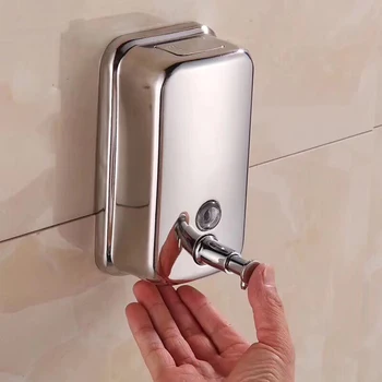 

Stainless Steel Wall Mount Liquid Soap Sanitizer Dispensador Punch-Free Liquid Bottle Shower Gel Dispenser Kitchen Bathroom Tool