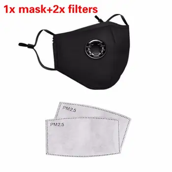 

1Pcs Fashion Unisex Cotton Breath Valve PM2.5 Mouth Mask Anti-Dust Anti Pollution Mask Cloth Activated Carbon Filter Respirator