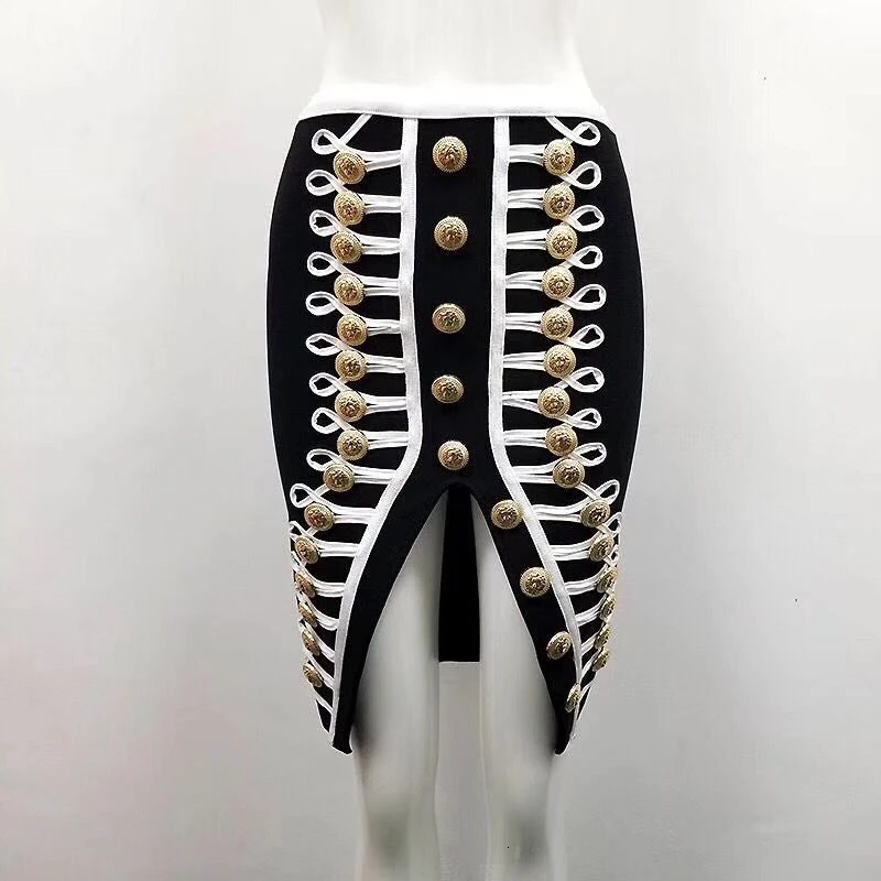 GALCAUR Sexy Asymmetrical Women's Skirts High Waist Patchwork Bandages Hit Color Split Skirt For Female Clothes Fashion New