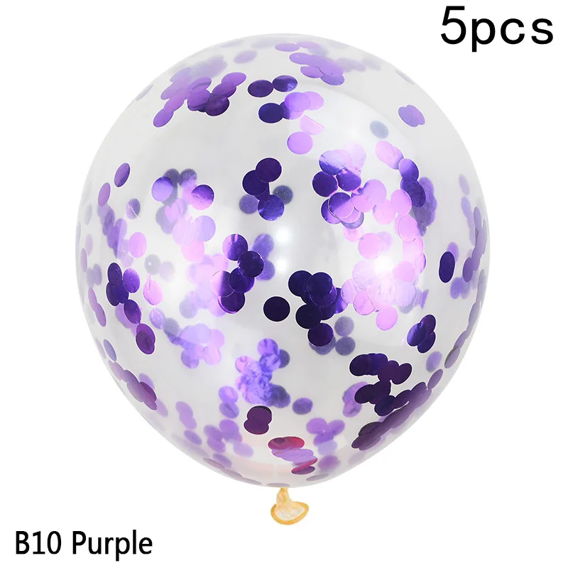 5 шт./лот 12 ''шары с золотыми конфетти Премиум 12 дюймов латексные вечерние воздуха воздушные шары-игрушки для дня рождения шары для свадебной вечеринки украшения - Цвет: purple