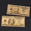 7 unids/lote chapado en oro dólar papel falso dinero billetes manualidades para colección inicio Decoración ► Foto 3/6