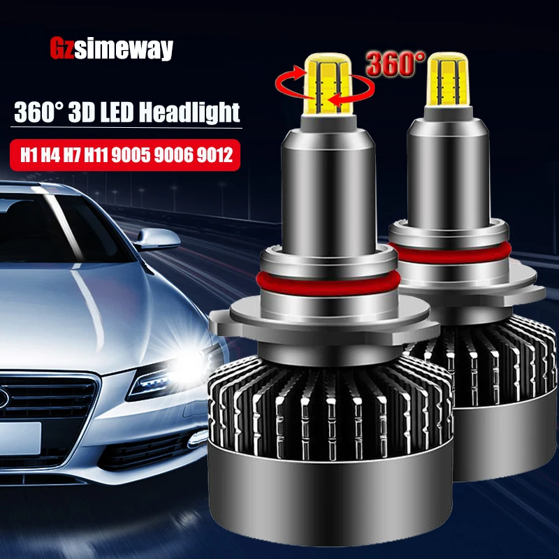 

2PCS Car Light H7 30000LM H11 D2S D2H LED Bulbs H1 9005 HB3 LED Headlight H8 9006 HB4 Canbus 360 Degree Turbo Auto Fog Lamp 12V