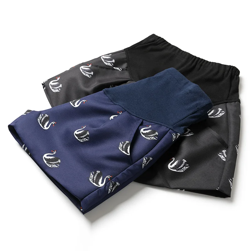 Модный принт "Лебедь" шорты для беременных повседневные свободные шорты с беременным шорты для беременных весна-осень женская одежда