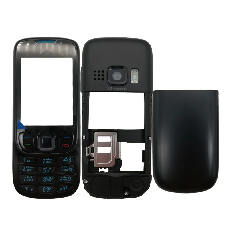 Чехол для Nokia 6303 6303C передняя+ средняя рамка+ Задняя батарея covr с английской/русской или Арабской или ивритской клавиатурой