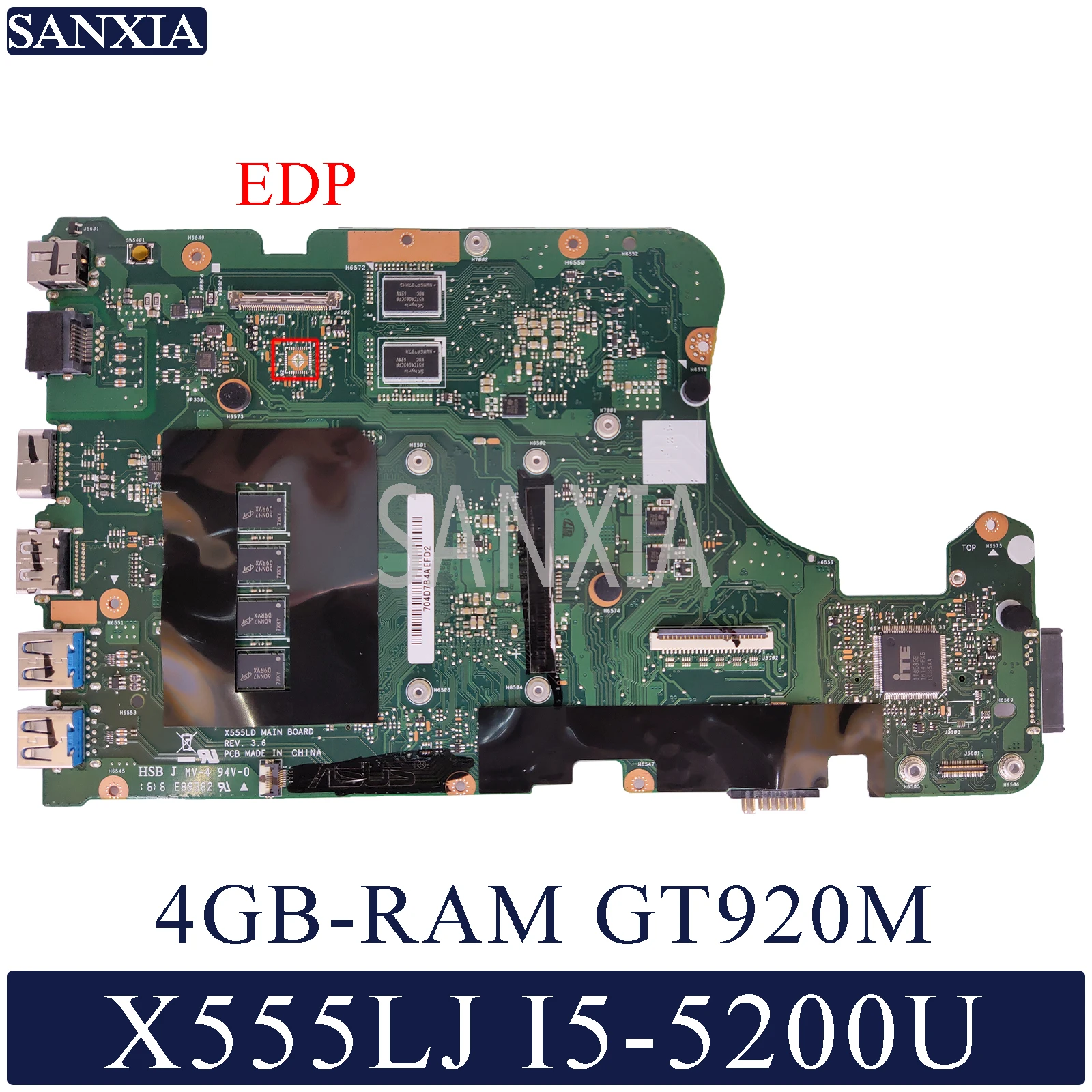 KEFU X555LD материнская плата для ноутбука ASUS X555LJ X555LDB X555LB оригинальная mianboard 4GB-RAM I5-5200U GT920M EDP