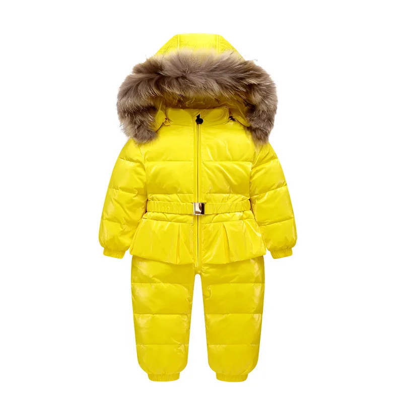 yellow Orangemom/Зимний комбинезон; Верхняя одежда с натуральным мехом; теплые зимние куртки; Одежда для девочек. 90% гусиный пух; русские зимние пальто для мальчиков - Цвет: yellow