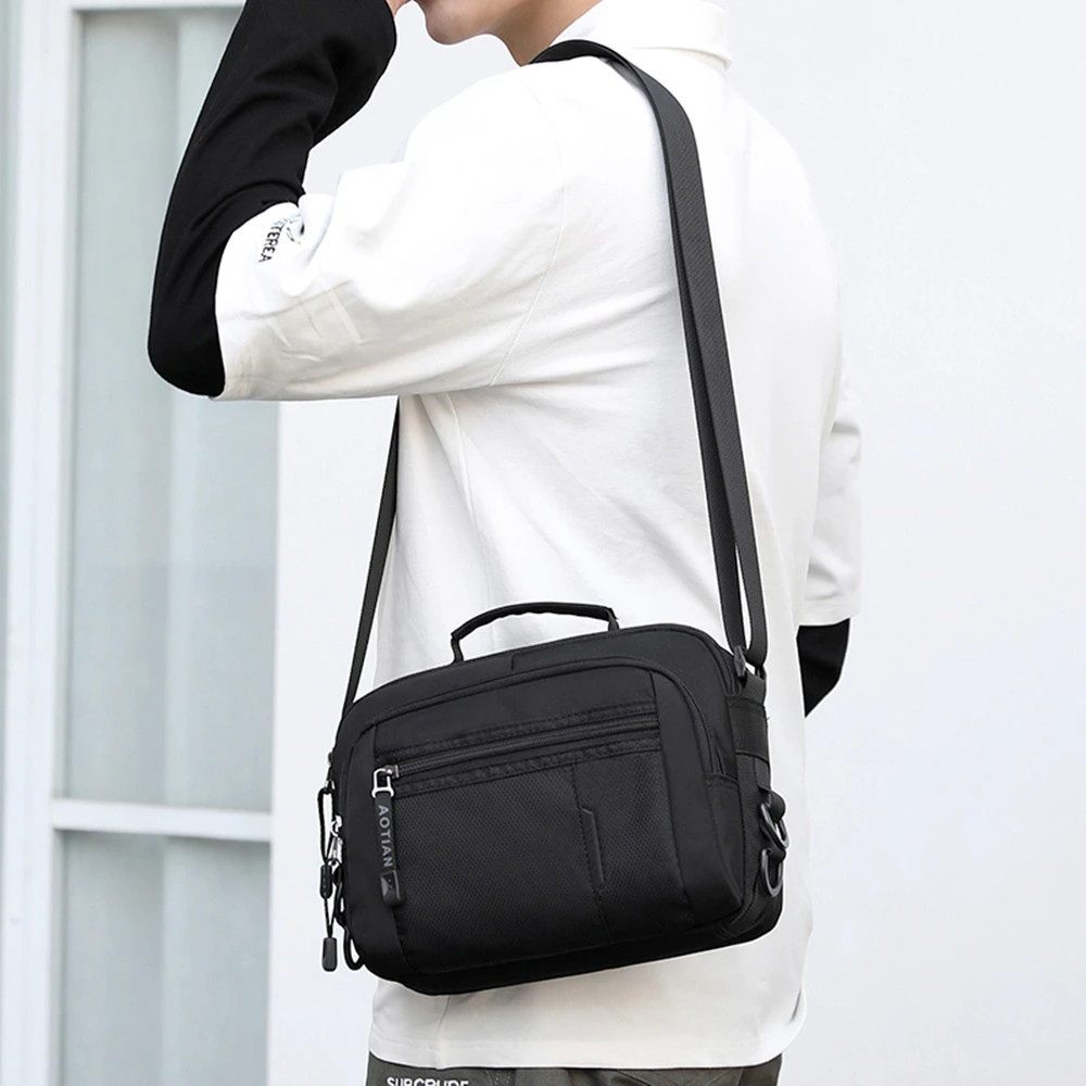 Мужская нейлоновая сумка через плечо 2020 водонепроницаемая из нейлона на молнии с