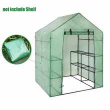 Outdoor 2 Layer Mini Walk In Greenhouse Portable Plastic Garden Plant Insulation Greenhouse Cover Not Include Shelf