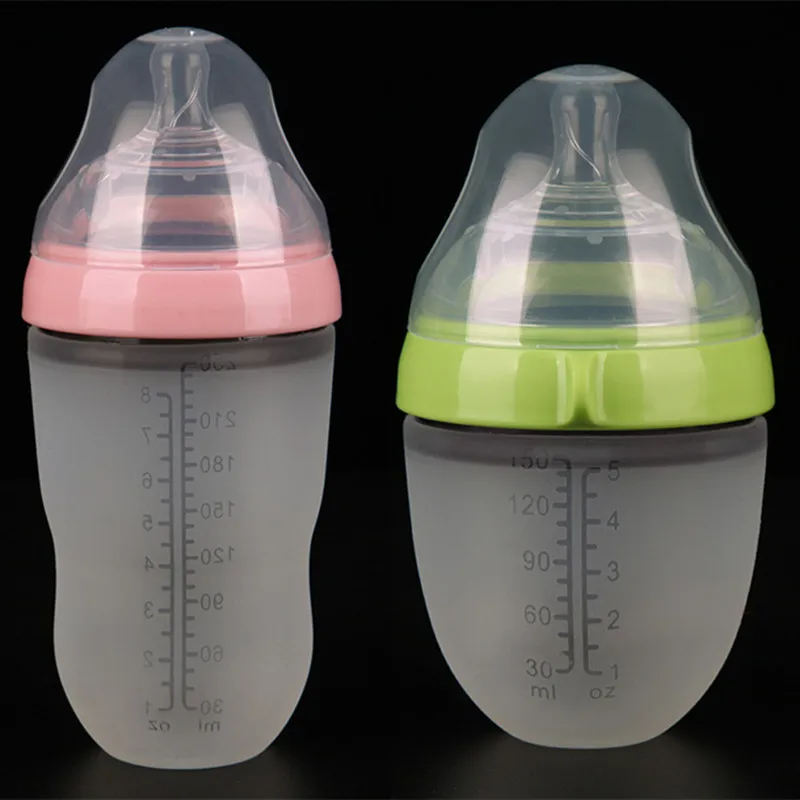 

Silicone Nursing Bottle Wide Aperture BABY'S Feeding Bottle Wide Mouth Faux Breast Milk Newborns Feeding Bottle Customizable