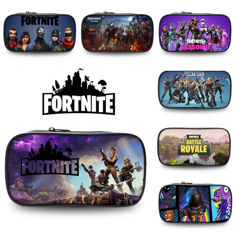 Estuche escolar para estudiante, estuche para lápices con estampado de dibujos animados para chico, fornites, estuche de bolígrafo, caja, suministros de papelería