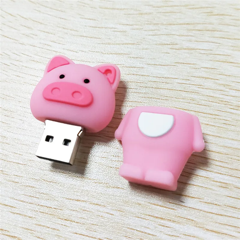 PenDrive Cartoon Cute Pig Cartoon Real Capacity 8GB 16GB 32GB 64GB 128GB USB Flash Drive Animal Memory Stick U Disk Gift