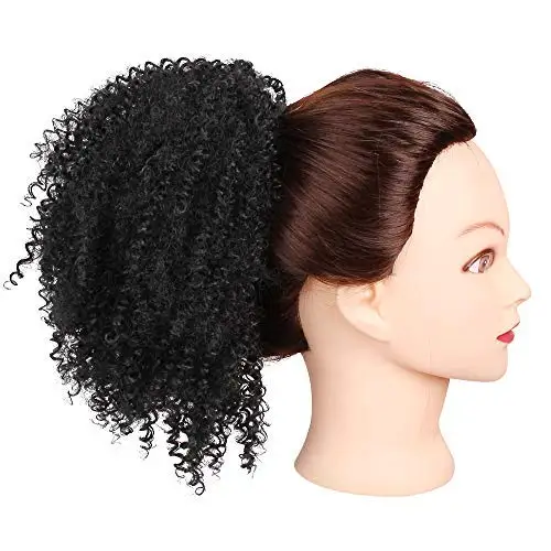 Black Star Hair Puff Afro Ponytail Hair Piece For Black Women Clip In Ponytail Afro Drawstring Curly Ponytail Hair Extensions