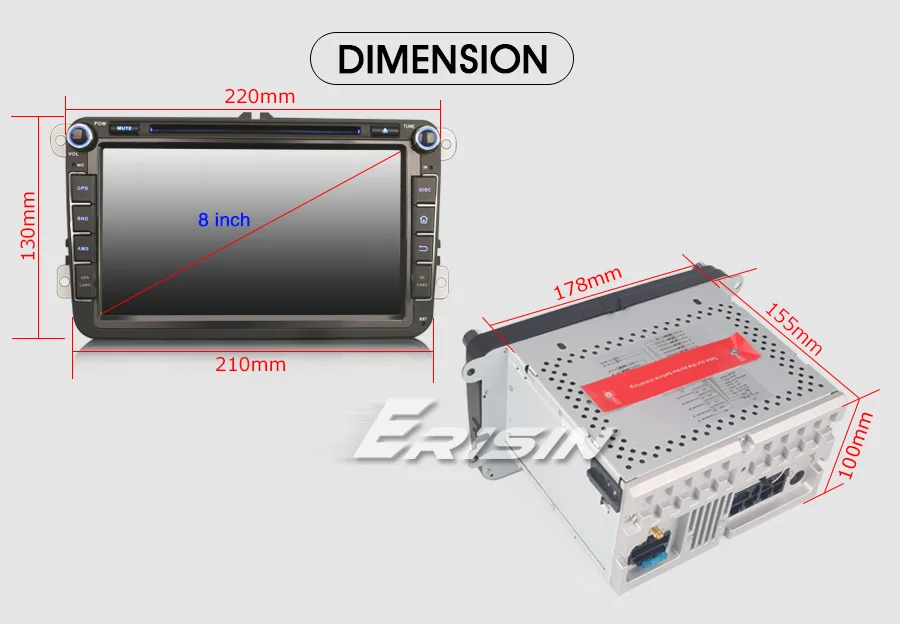 Cheap Erisin ES7715V 7 inch Android 9.0 Octa Core 4GB RAM Car DVD Radio BT for Passat Golf Tiguan Eos Seat Skoda 22