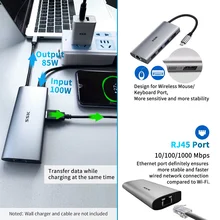 SSK USB C Hub 10 in 1 tipo C a HDMI 4K USB 3.0 VGA PD Audio MIC adattatore multiporta per MacBook Pro/Air typc C Laptop/XPS