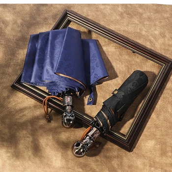 

Skull Automatic umbrella reinforcement for men's personality skull creative trend large double folding rain and rain umbrella