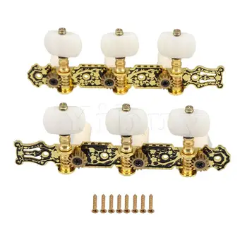 

Yibuy Gold Guitar Machine Heads Tuning Keys R & L for Classic Guitar Set of 2