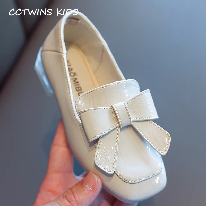 CCTWINS/детская обувь; коллекция года; сезон осень; модные Лоферы для малышей; Повседневные Вечерние туфли принцессы на плоской подошве с бантом для девочек; мягкие черные туфли; LM2071