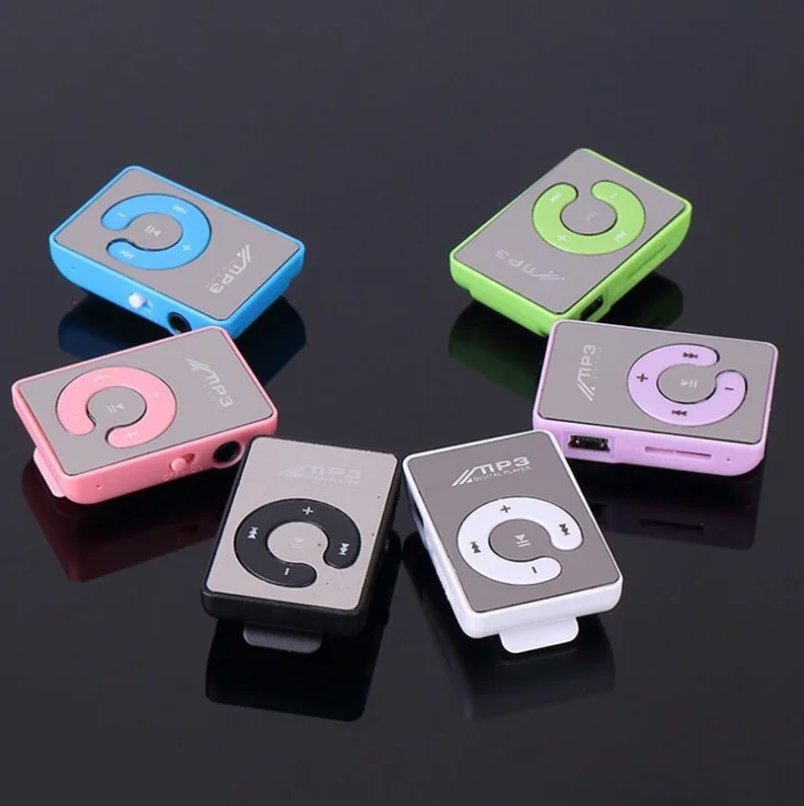 Красочные хорошее качество мини клип USB SD зеркало дизайн клип спорт MP3 музыкальный плеер без экрана