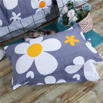 

FUNBAKY 2pcs Printing Washable Pillowcase Unisex 46*72cm Cartoon Flower Home Pillow Case Cover