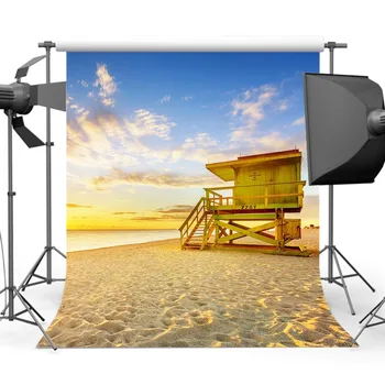 

Mehofoto Summer Sandy Beach Background Sunset Sky Sea Photography Backdrops for Photo Studio S-540