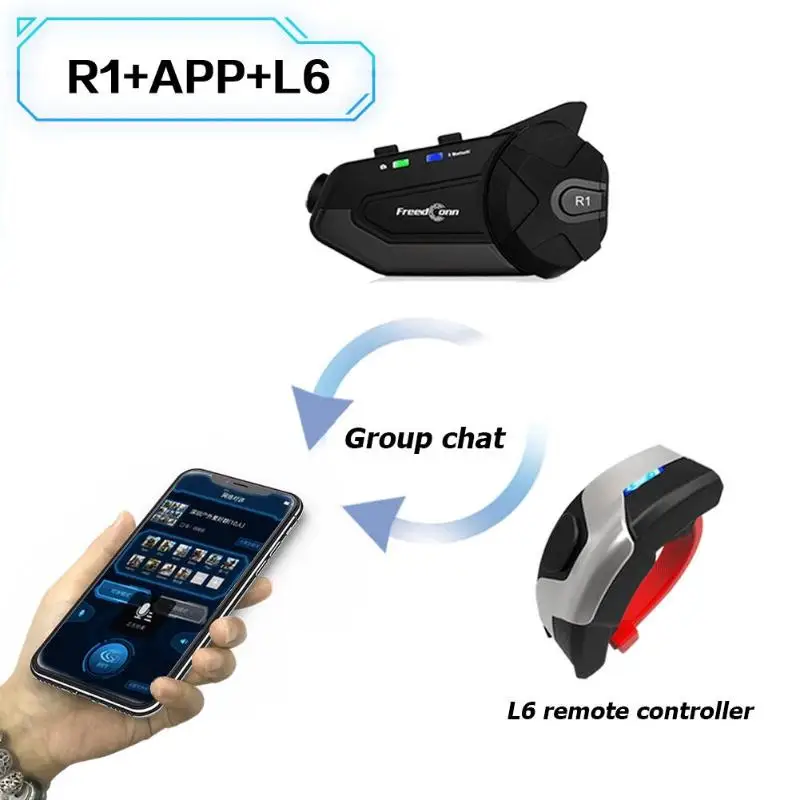 Гарнитура для мотоциклетного шлема R1 с поддержкой Wi Fi Bluetooth 4 1 и HD камерой