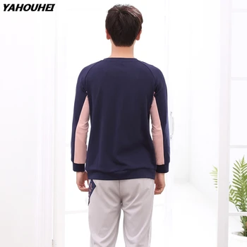 

2019 High Quality 100% Cotton Pajama Set For Men Autumn Winter Long Sleeve Cartoon Pyjama Homewear Male Lounge Wear Home Clothes