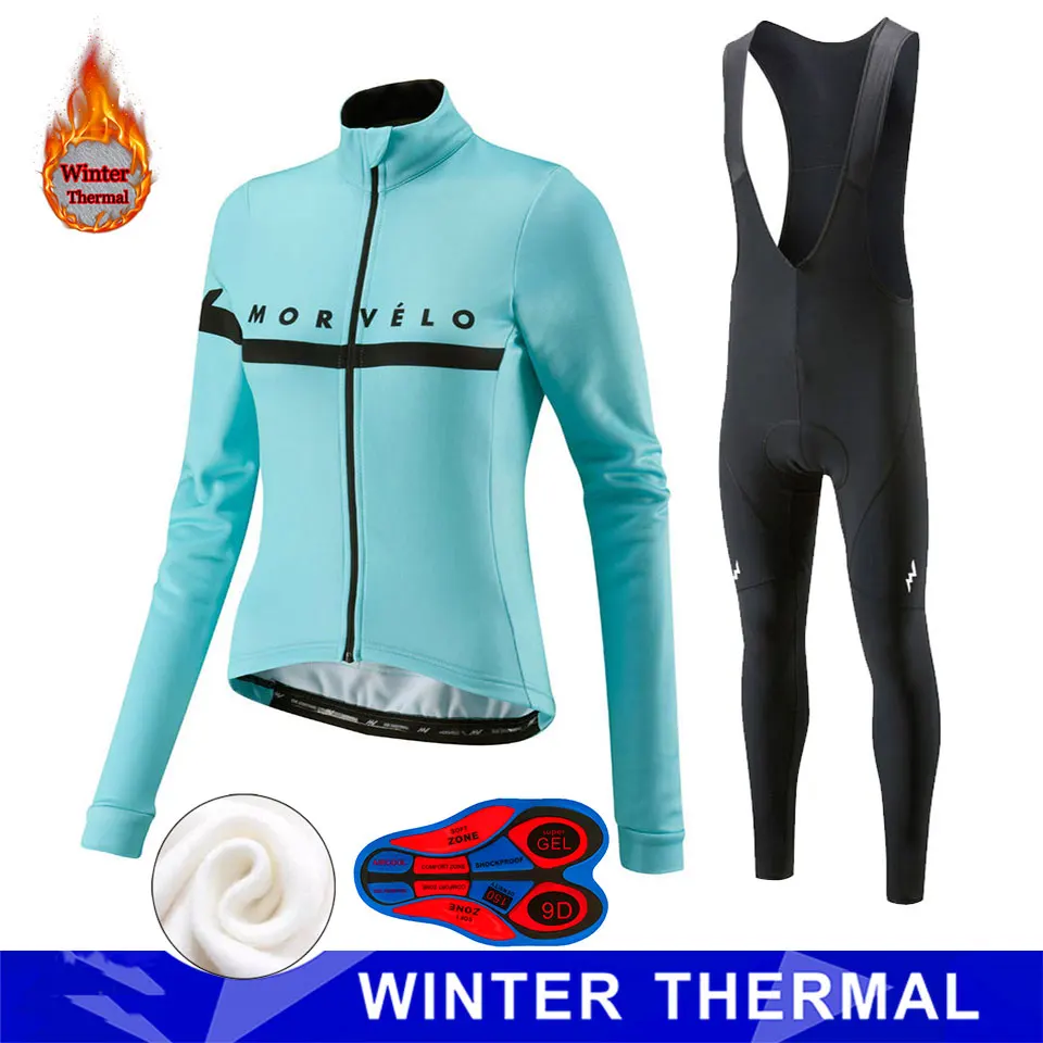 Morvelo Pro team термальный Полярный велосипедный комплект из джерси и велосипедных штанов, одежда для велоспорта, зимний женский комплект для велоспорта ropa ciclismo