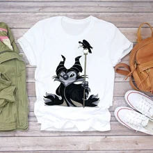 2020 Cartoon Point Funny Evil Bird T Shirts Women Fashion Clothes Lady T-shirts Women Top T-Shirt Graphic Woman T-shirt New