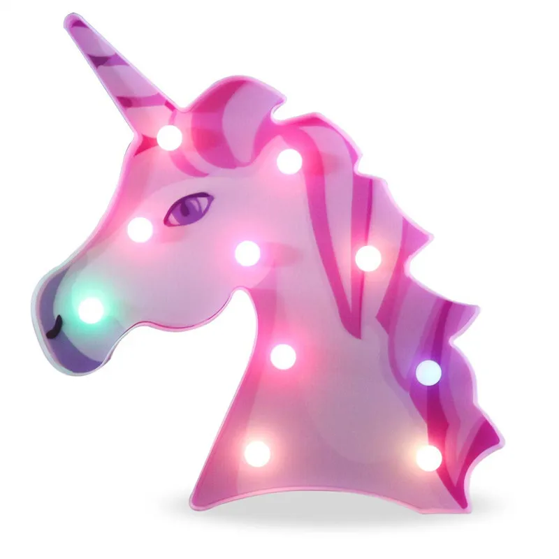 4 3D единорог светодиодный ночник Unicornio ночник детский фонарь для спальни Декор детские игрушки украшения для стола на день рождения фонарик, рождественский подарок - Испускаемый цвет: 4