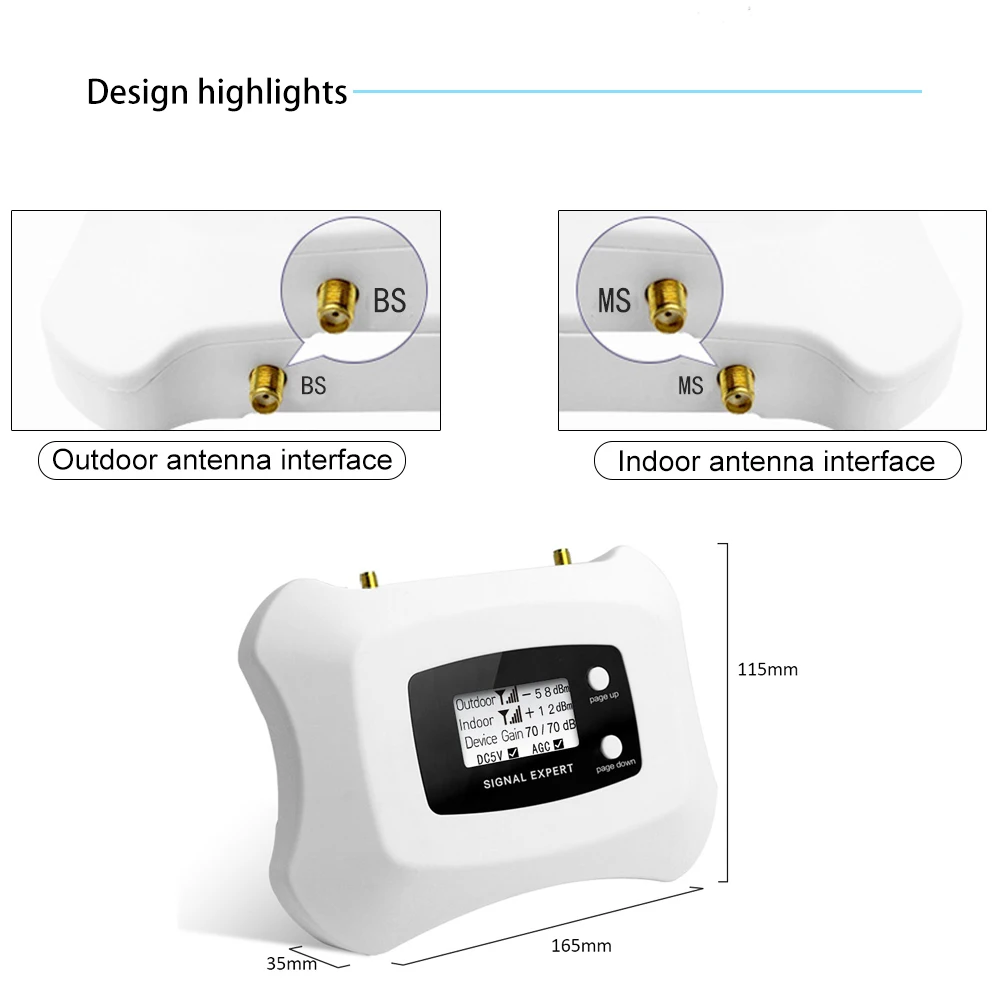 Walokcon 4G AWS 1700 2100 усилитель сигнала сотовой связи 70dB усиление ЖК-дисплей усилитель сигнала сотового телефона 4G LTE репитер группа 4 комплект