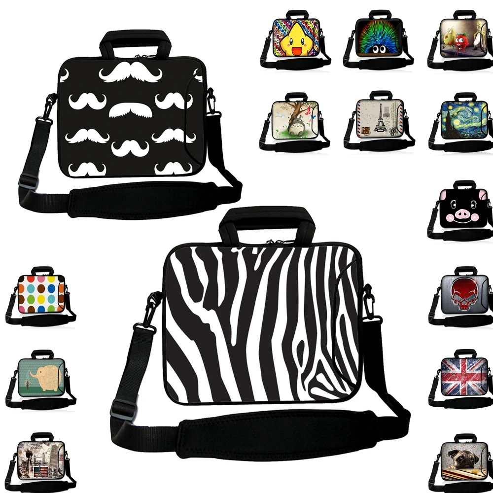 Laptop Messenger Handle Bag Carry Case Neoprene 10 12 13 14 15 17 15.6 13.3 11.6 10.1 9.7 Tab Netbook Shoulder Strap Briefcase