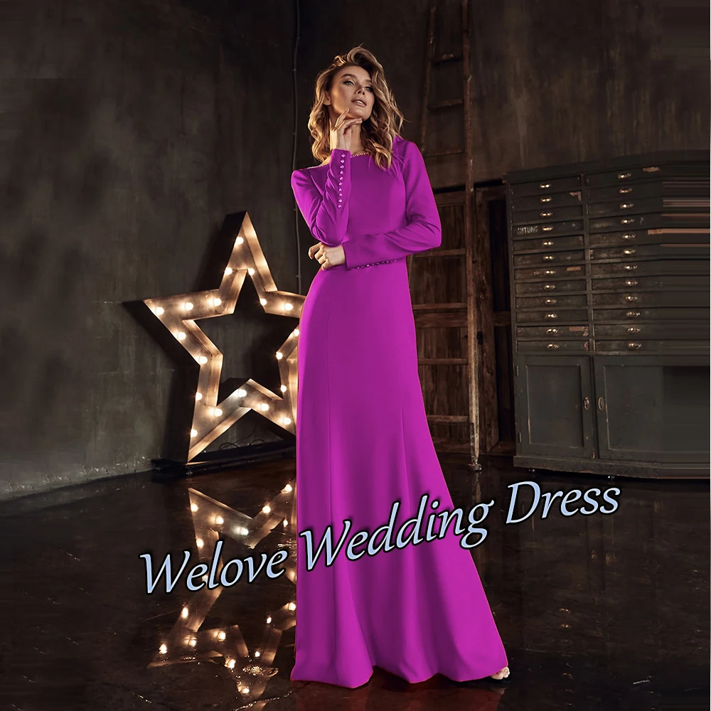 Elegant Wedding Guest Dress For Woman Civil Mother Of The Bride With Long Sleeves Backless Floor Length Formal A Line Custom